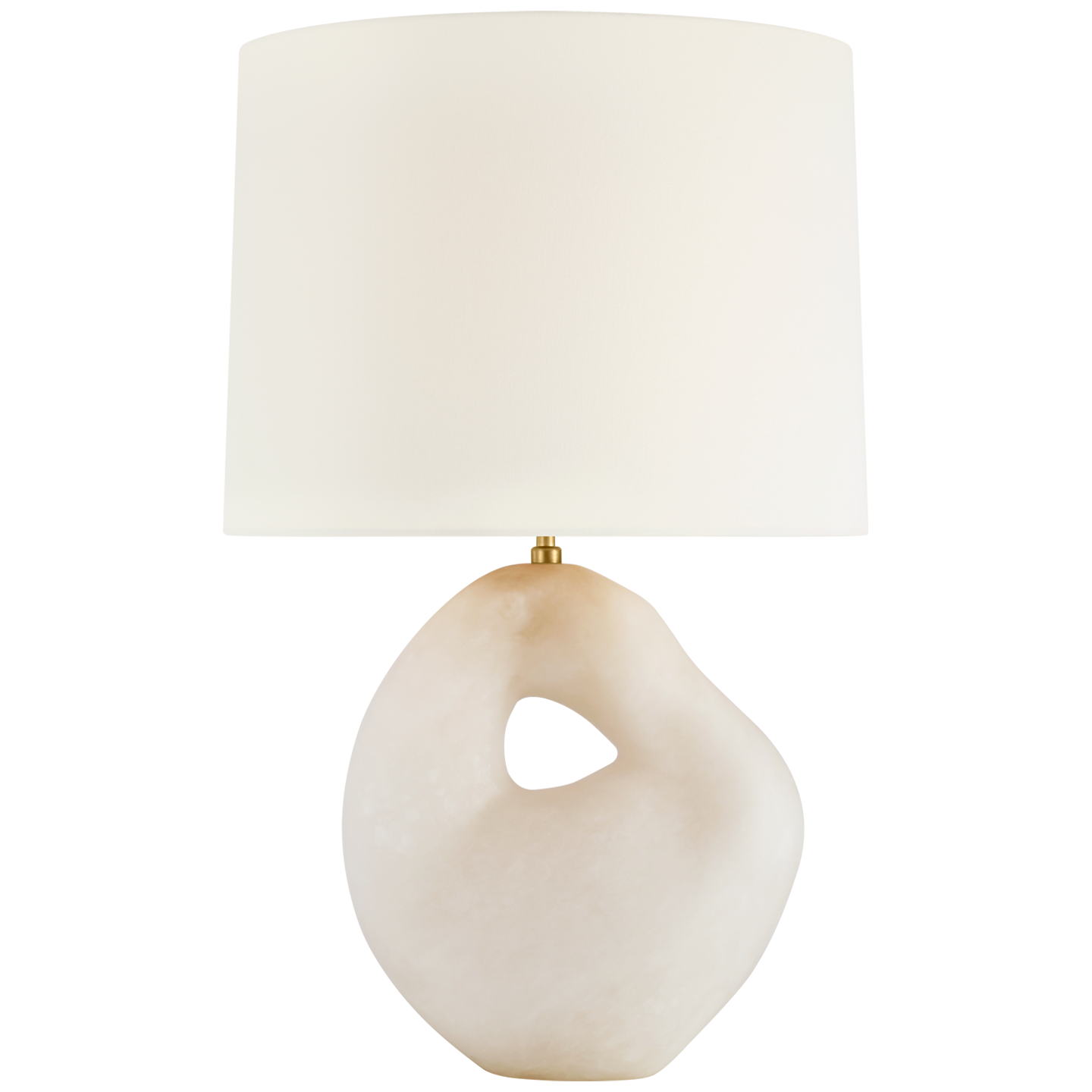 Alabaster with Linen Shade