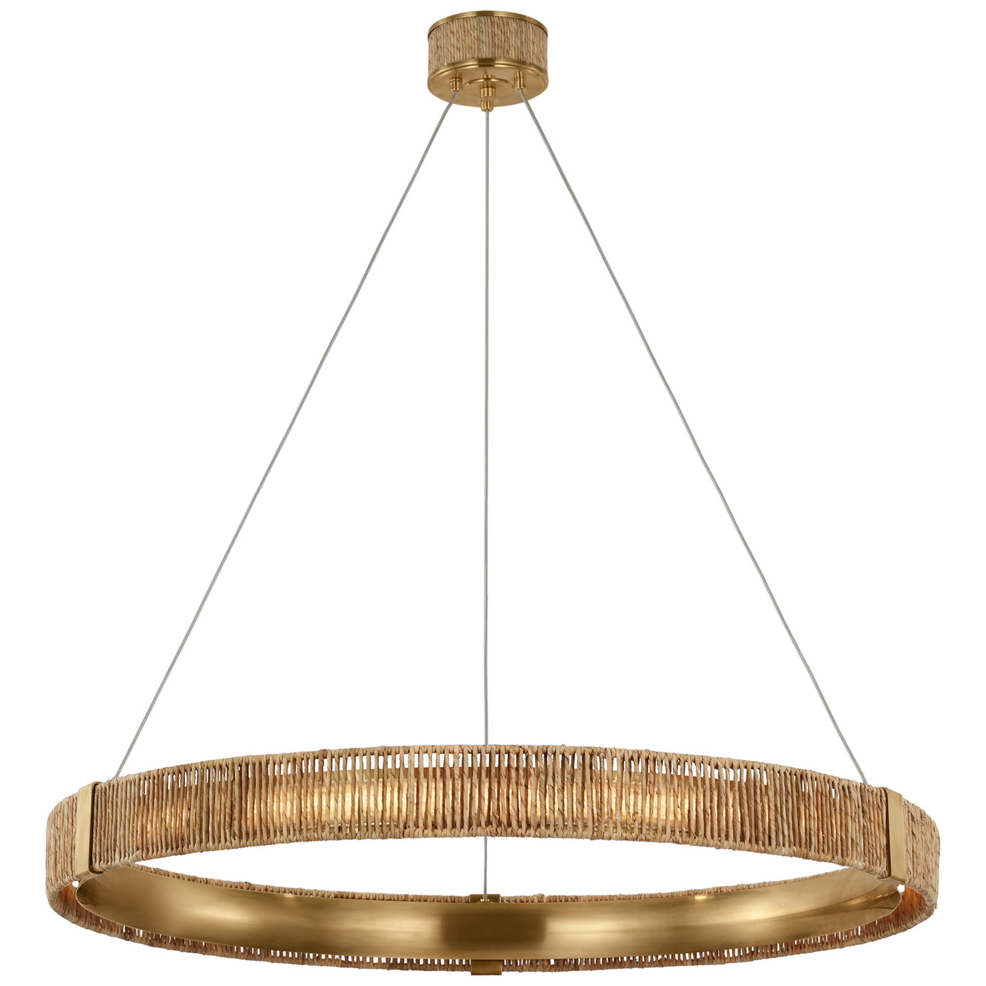 Antique-Burnished Brass and Natural Abaca