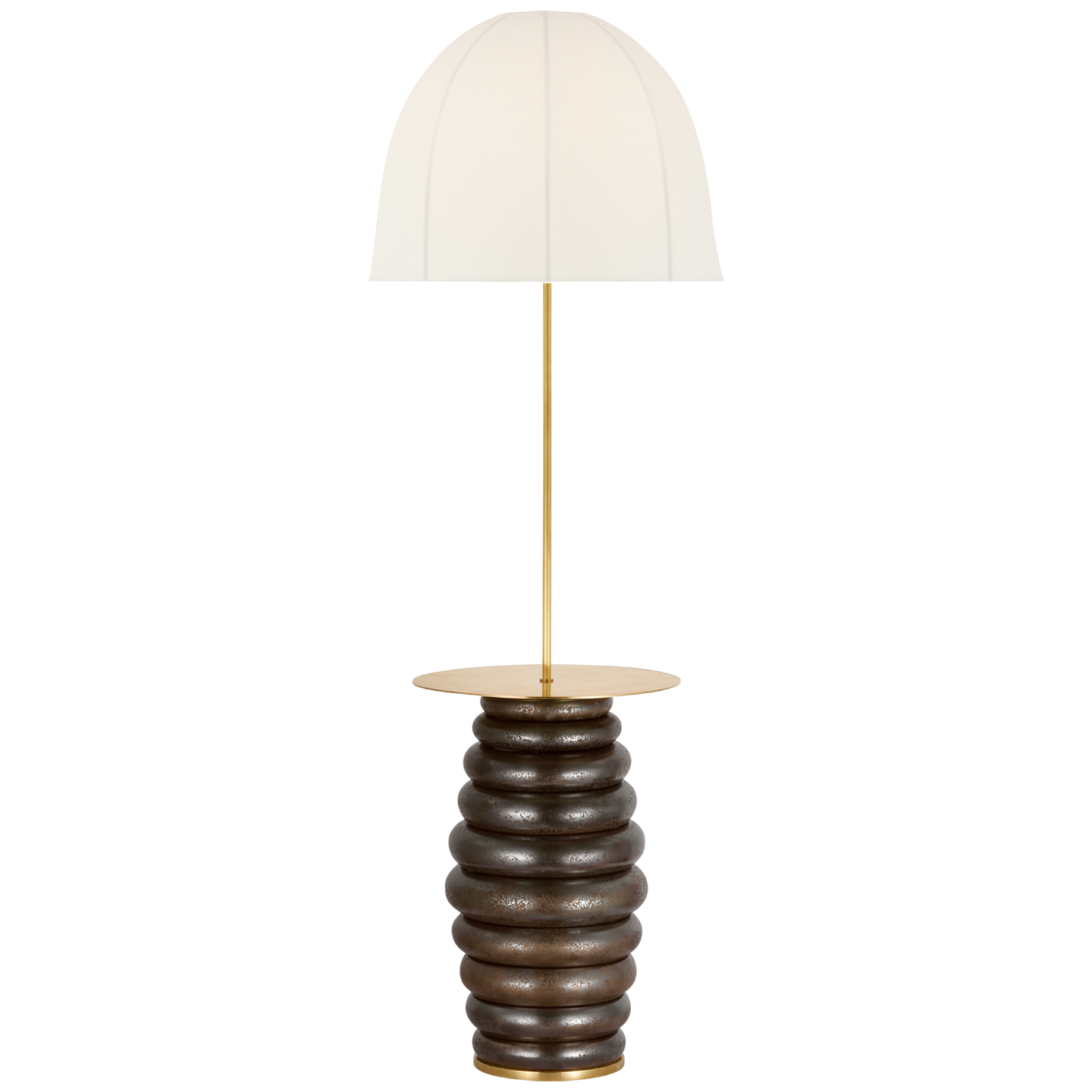 Crystal Bronze with Soft Domed Linen Shade