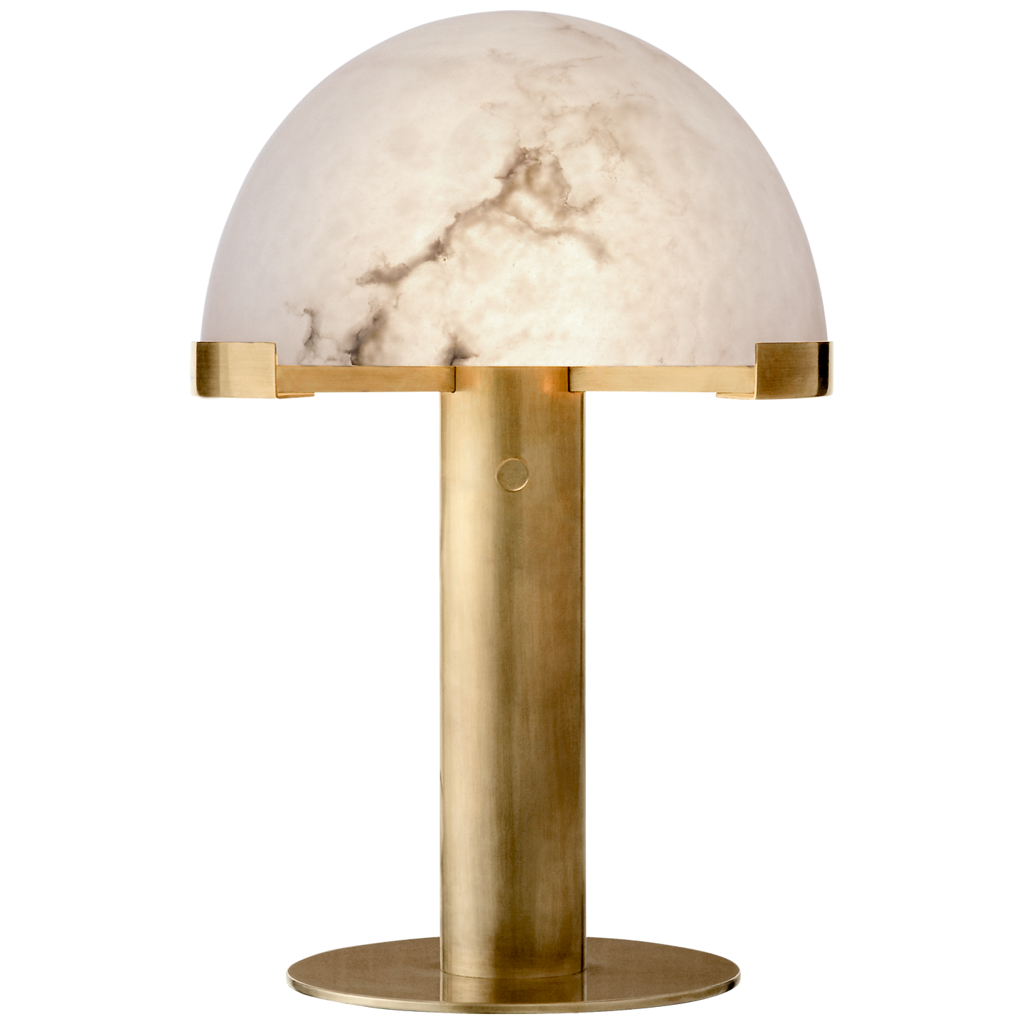 Antique-Burnished Brass with Alabaster Shade