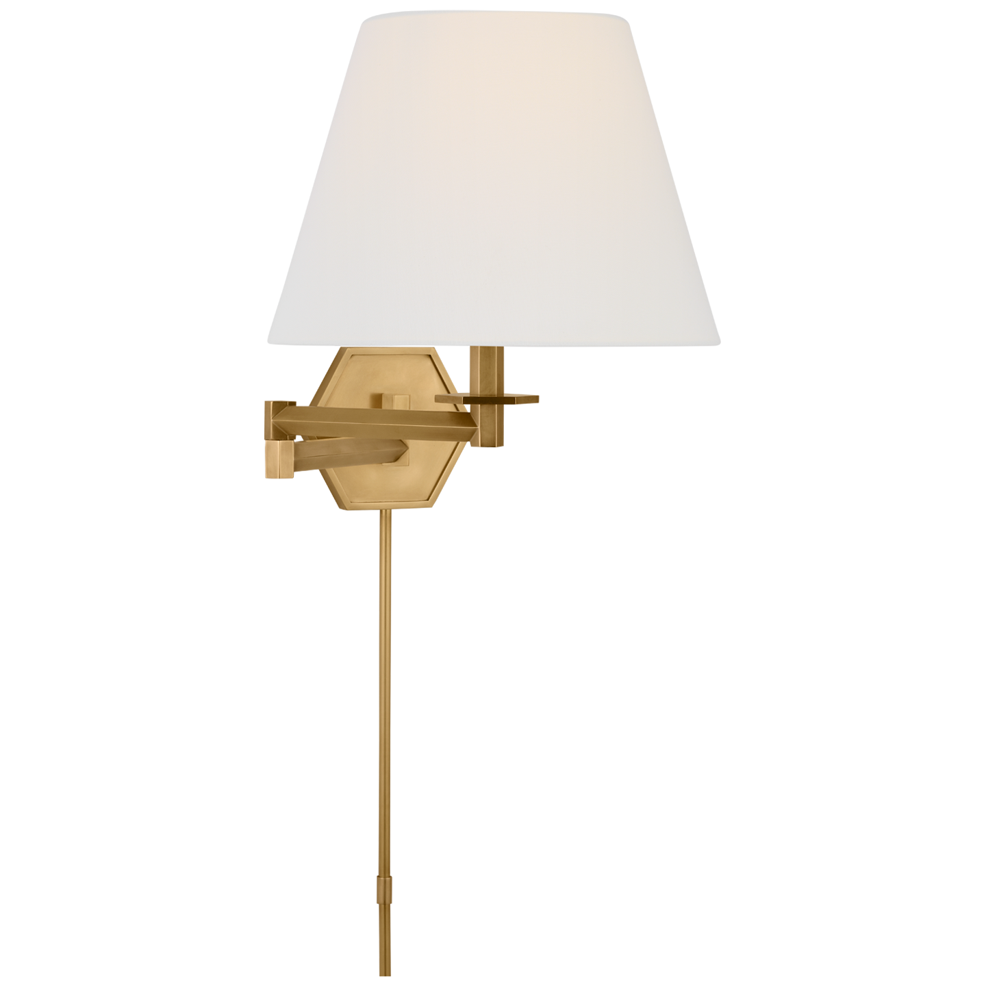 Hand-Rubbed Antique Brass with Linen Shade