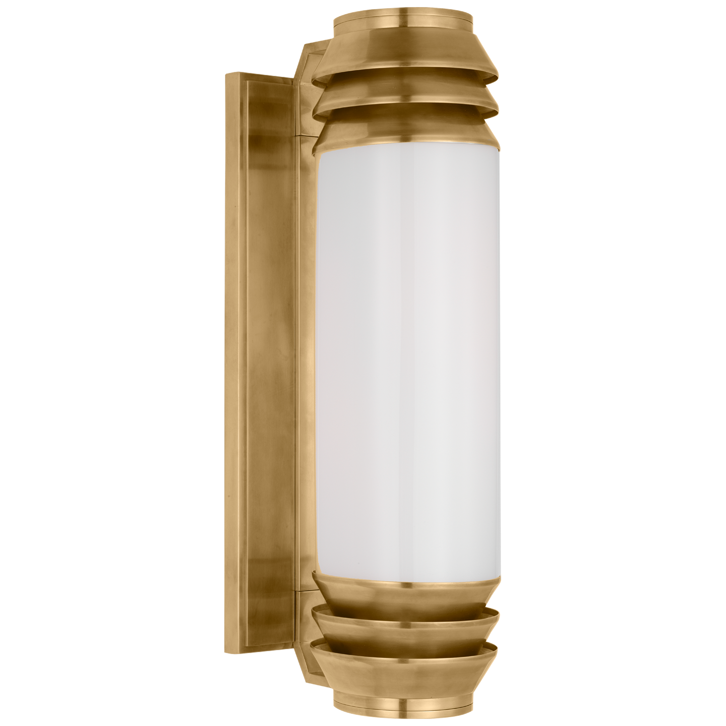 Natural Brass with White Glass