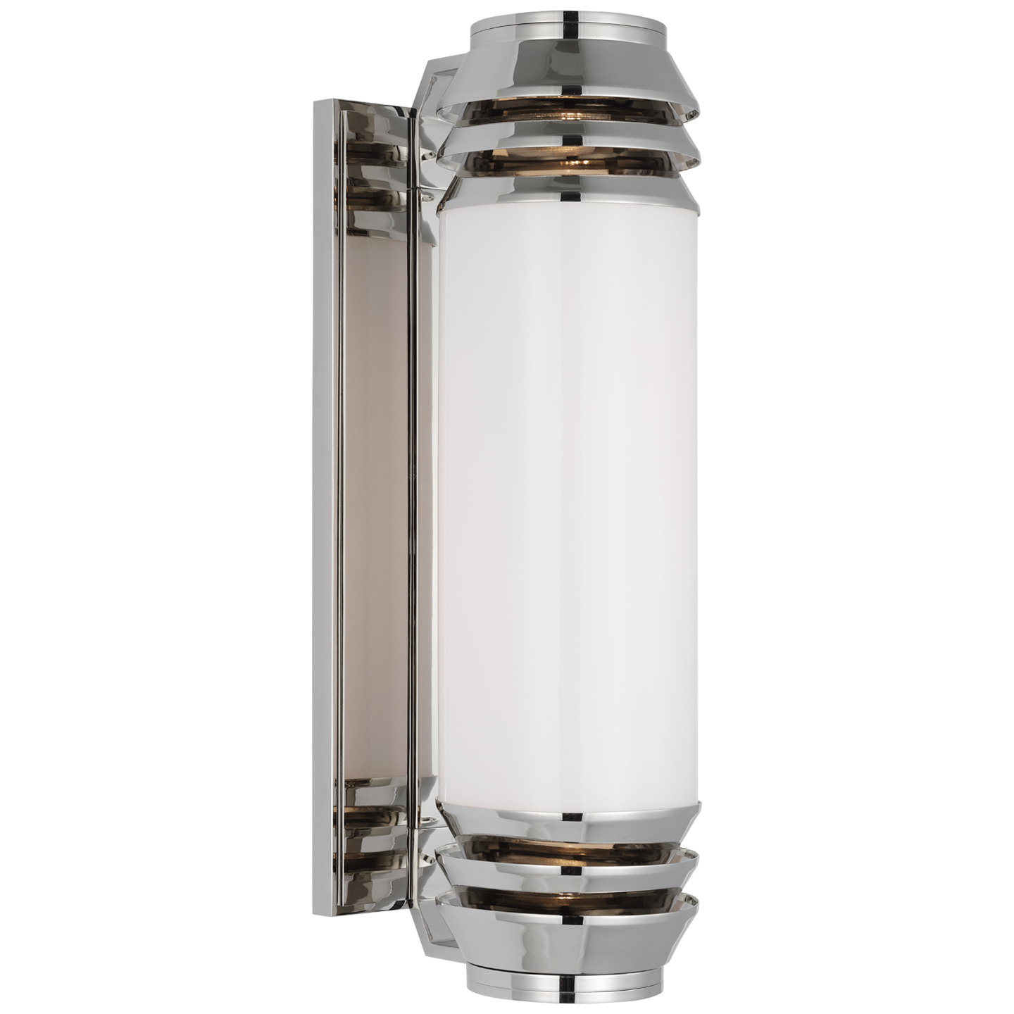 Polished Nickel with White Glass