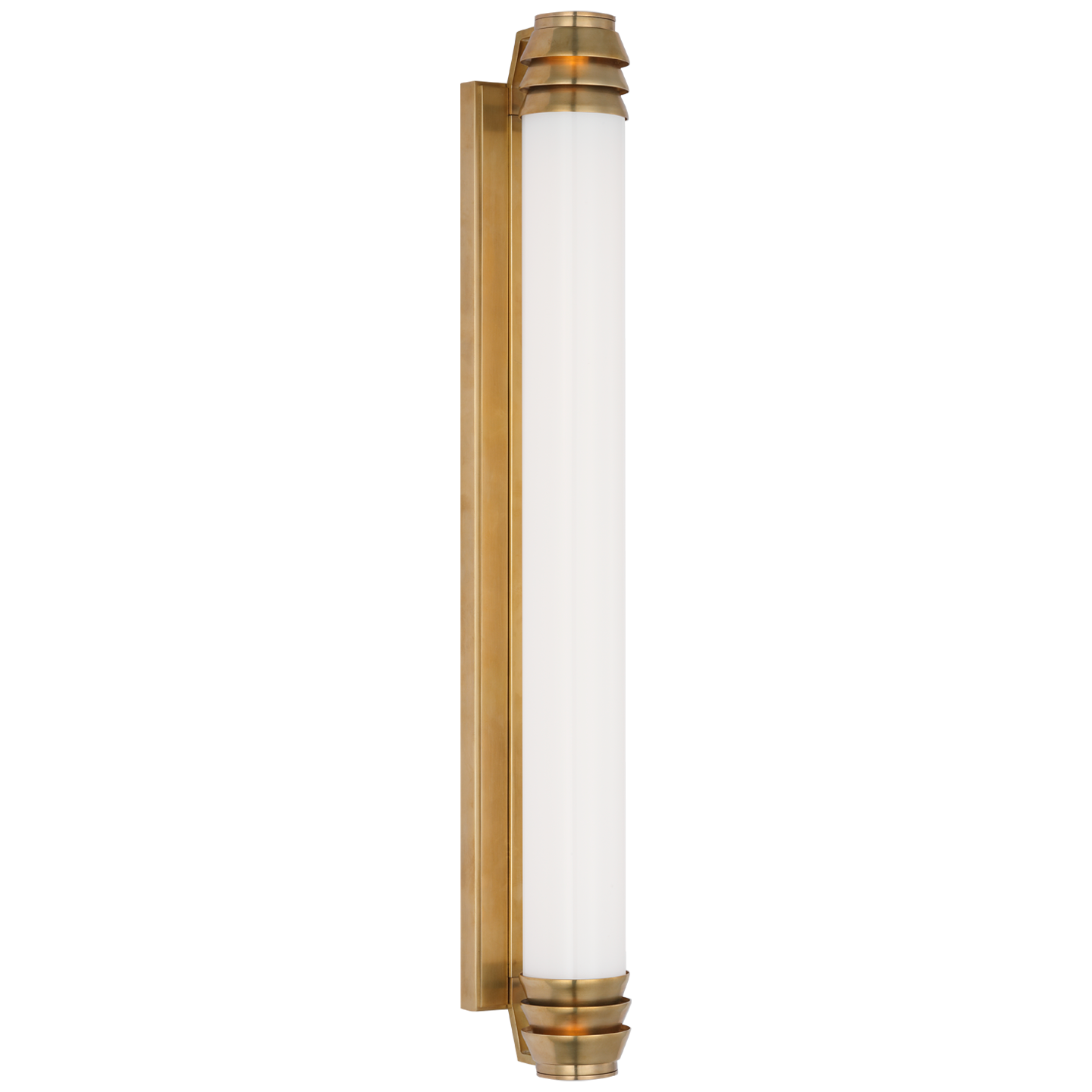 Natural Brass with White Glass