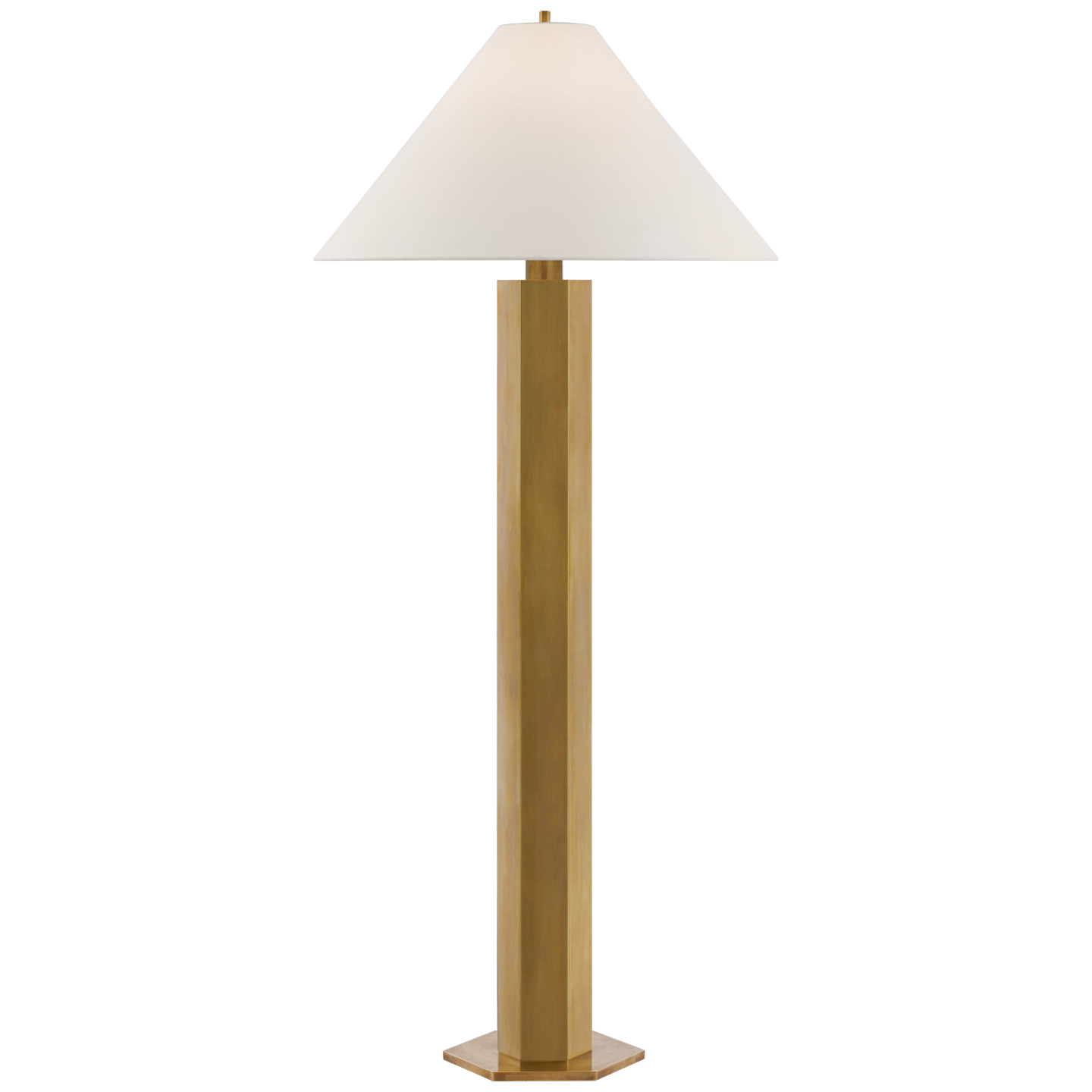 Hand-Rubbed Antique Brass with Linen Shade