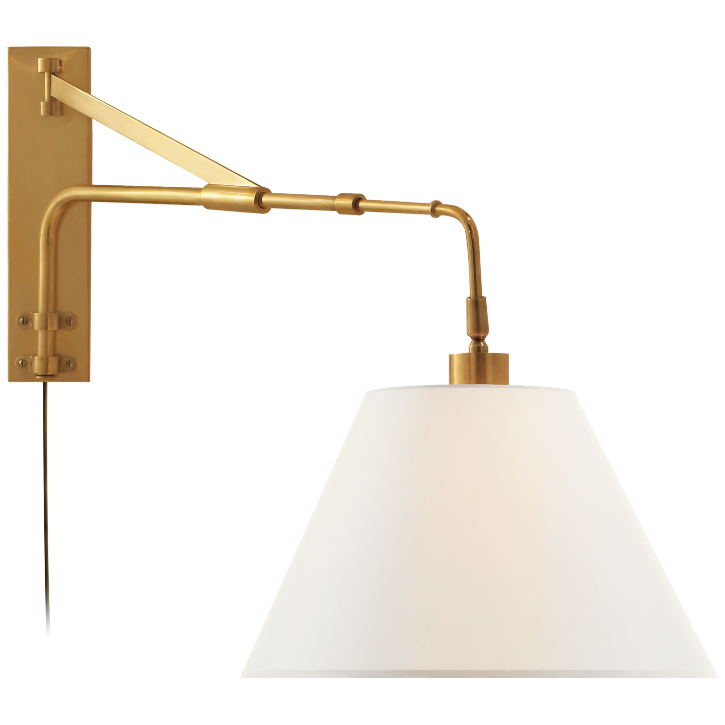 Natural Brass with Linen Shade