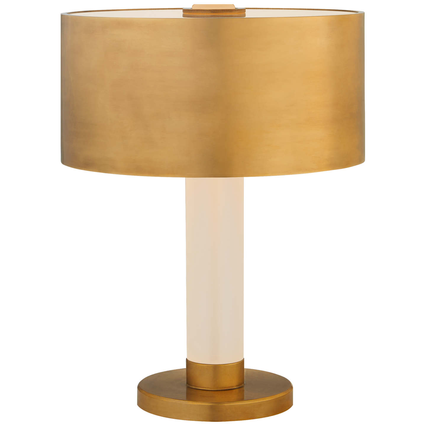 Natural Brass and Etched Crystal with Natural Brass Shade