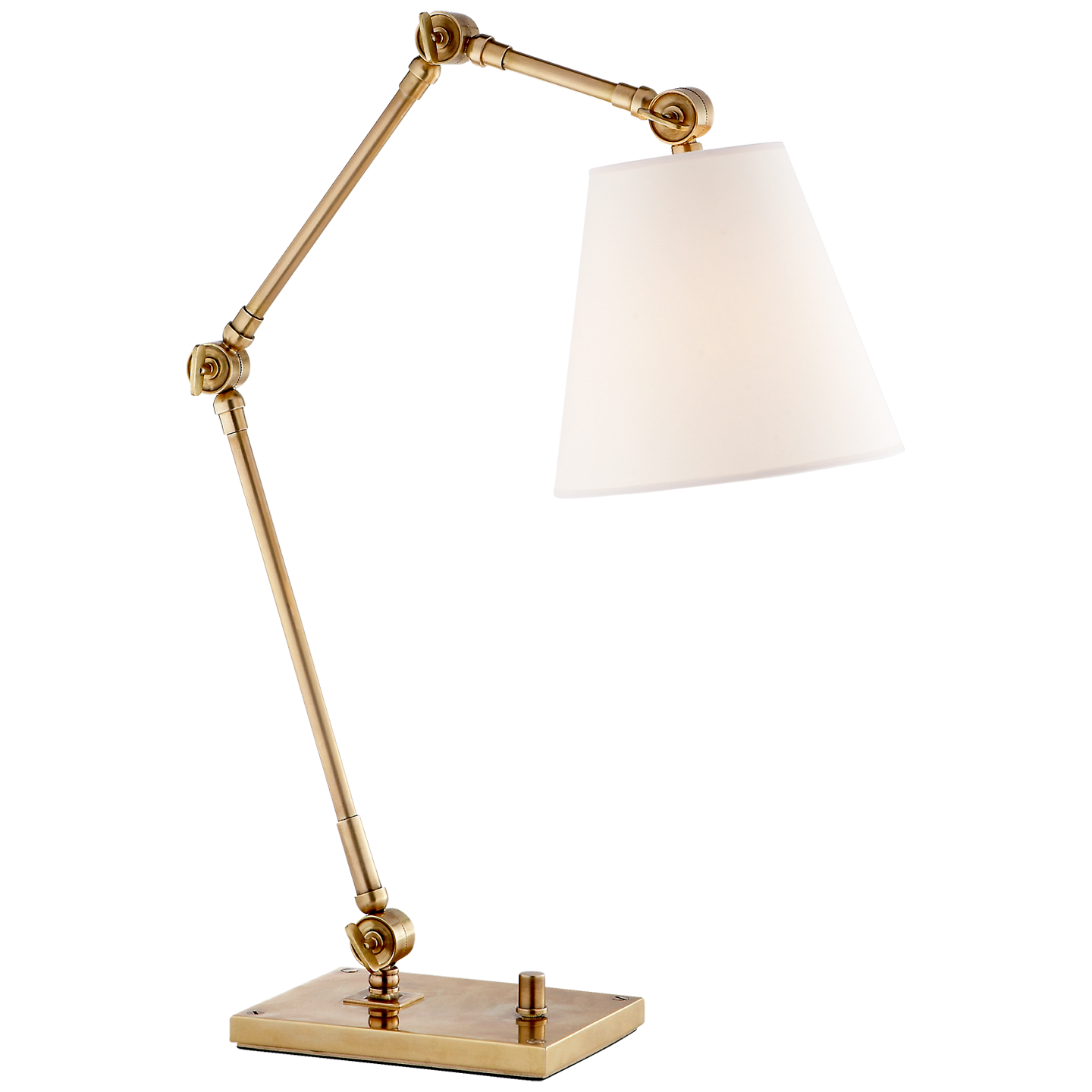 Hand-Rubbed Antique Brass with Linen Shade