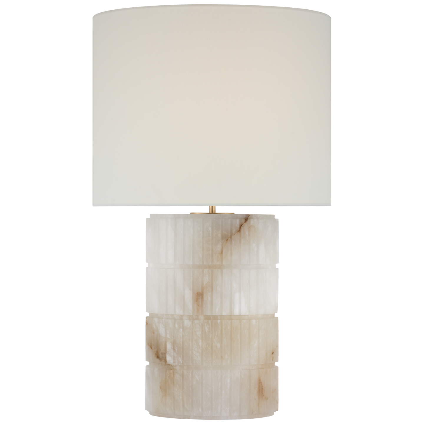 Alabaster with Linen Shade